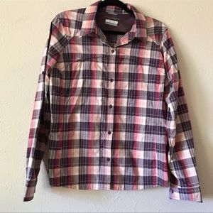 Columbia nylon sun blocking plaid shirt size XL